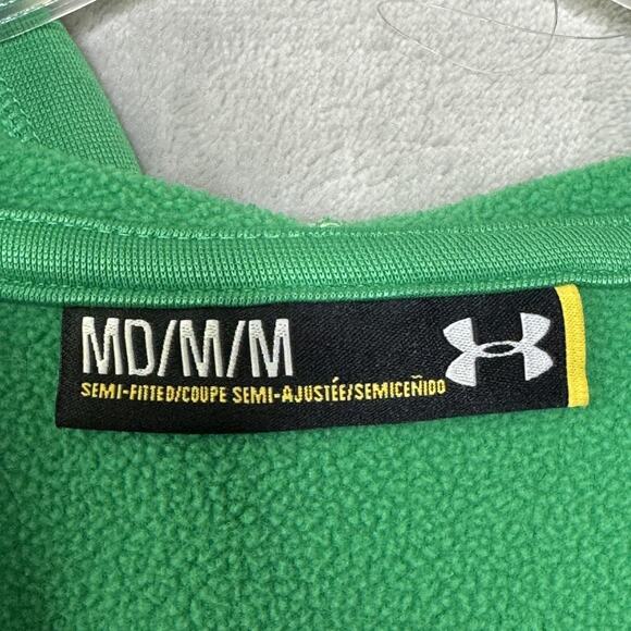 Under Armour Hoodie Sweatshirt Mens Medium Green Pullover Semi-Fitted Fleece - Picture 5 of 8